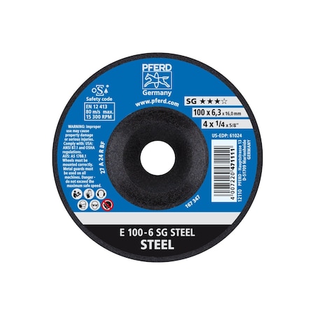 Pferd Grinding Wheel, 4" x 1/4 61024